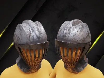 Helmet medieval troop lowpoly game asset Free low-poly 3D model