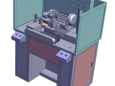 Single-pole dual-servo precision turning machine 3D model