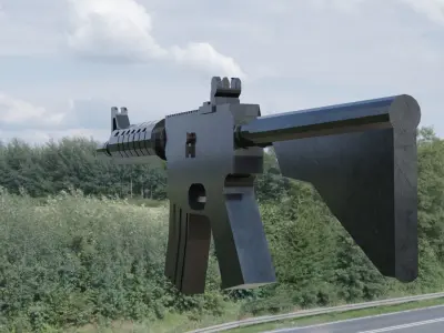 M4 A4 assualt weapon lowpoly Free low-poly 3D model