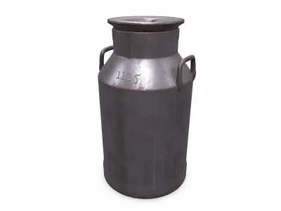 Old Vintage Rusty Milk Can Low-poly PBR Low-poly 3D model