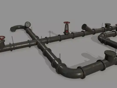 pipe set valve Low-poly 3D model purchase