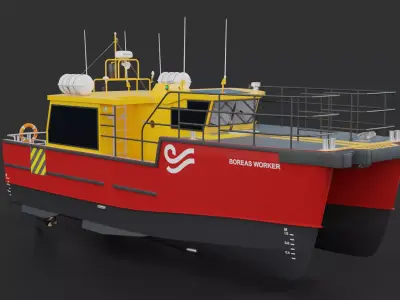 Offshore Support Vessels Low-poly 3D model