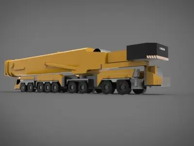 heavy mobile crane Low-poly 3D model
