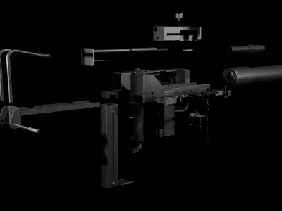 Mac-10 Low-poly 3D model