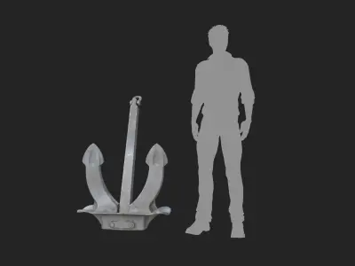 PBR 3D Model Props - Old Ship Anchor 3D model