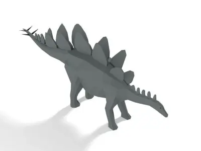 Low Poly Cartoon Stegosaurus Dinosaur Low-poly 3D model