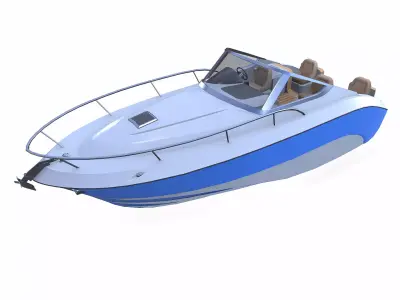 Speeddboat 019 Low-poly PBR Low-poly 3D model
