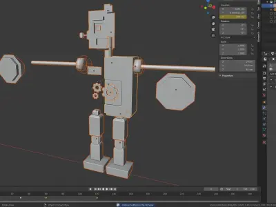 Cartoon 3D Minimalist nice and clean Robot model Low-poly 3D model