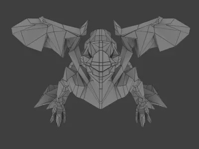 Small Iguana Dragon Low-poly 3D model