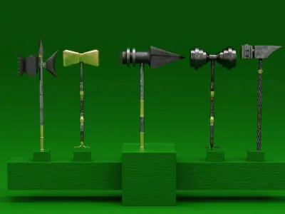 Hammer Low-poly 3D model 52