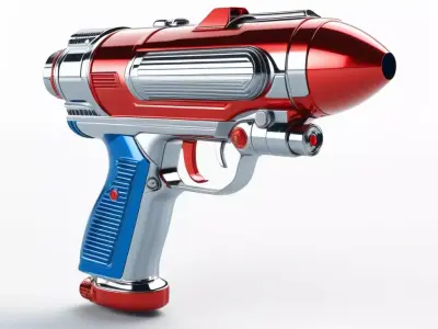 Retro SciFi Raygun Blaster 3D model