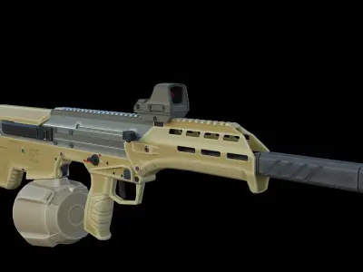 Square Silencer Low-poly 3D model