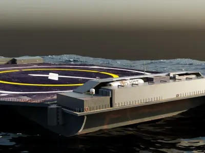 Autonomous spaceport drone ship 3D model