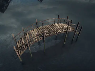 Modular Dock system Low-poly 3D model