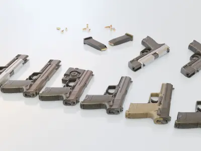 HK USP 45 HL2 style Low-poly 3D model