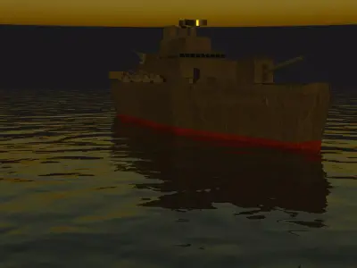 Destroyer Coastal Fleet Ship  3D model