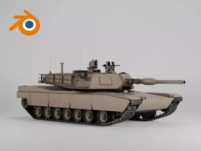 US Army M1A2 Abrams tank 3D model