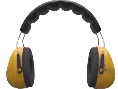 Safety Earmuff Low Poly Low-poly 3D model