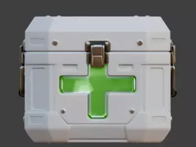 Stylized Sci-Fi Medical Crate 3D Model Low-poly 3D model