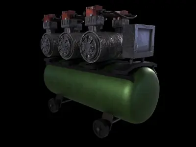 Compressor Machine High Poly 3D Model Low-poly 3D model
