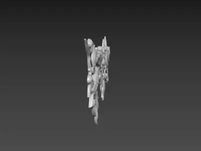 Olive branch with birds 3D model