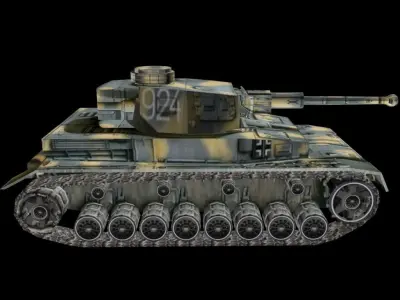 Tank model world of tanks - tiger Low-poly 3D model