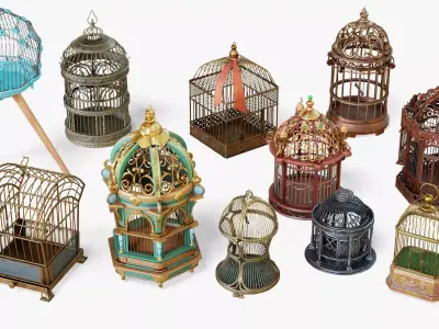 Bird Cages  3D Model Pack