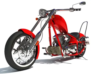 Custom Chopper Bike 3D model
