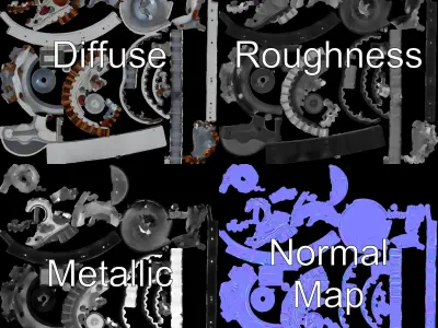 Detailed Electric Motor Model Pack for Gaming and Simulation Low-poly 3D model