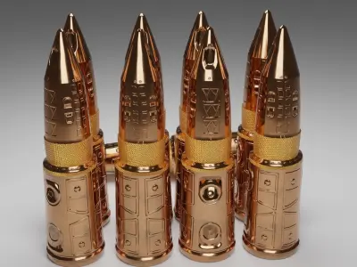 Bullets gold Low-poly 3D model