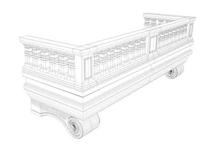 Balcony railing Free low-poly 3D model