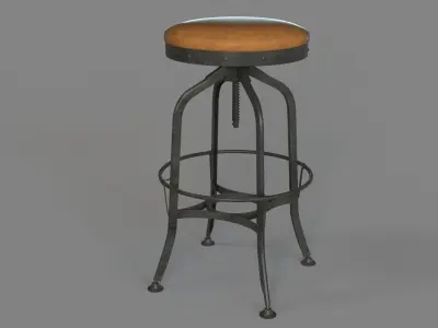 Parada Swivel Adjustable Height Stool 3D model