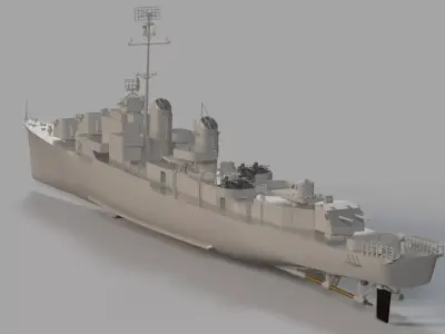 Allen M Sumner Destroyer - 1-72 Scale - 3D Printable - RC Model 3D print model