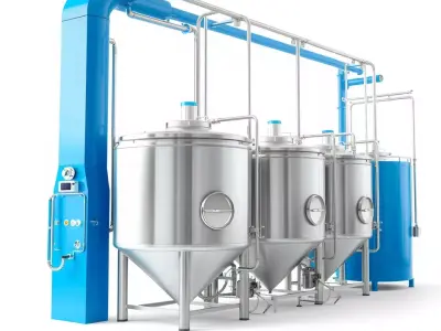 Stainless Steel Brewery Tanks model pack Low-poly 3D model