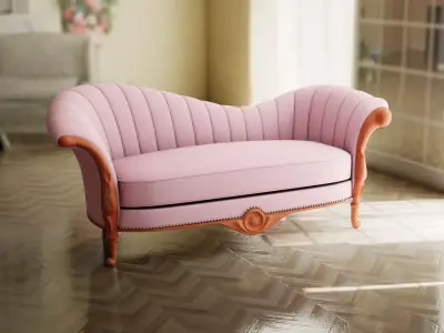 Furniture Sofa Chaise Lounge Low-poly 3D model