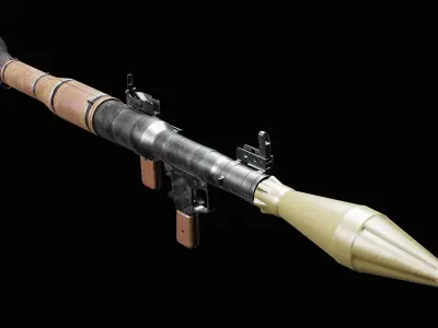 RPG-7 machine gun Low-poly 3D model