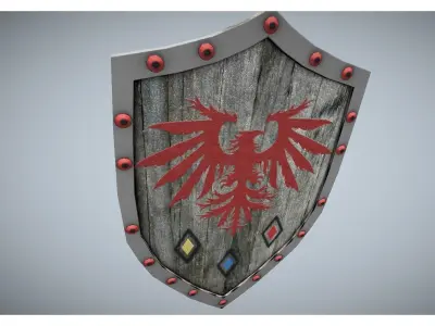 low poly shield eagle Low-poly 3D model