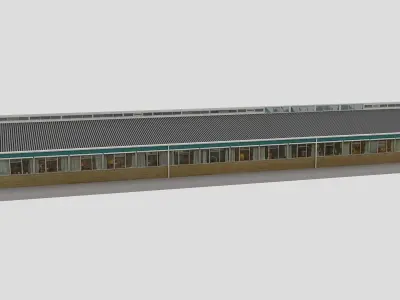 Realistic European City Block Building 13 Low-poly 3D model