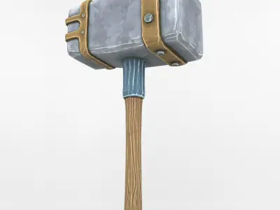 Ancient Hammer Low-poly 3D model