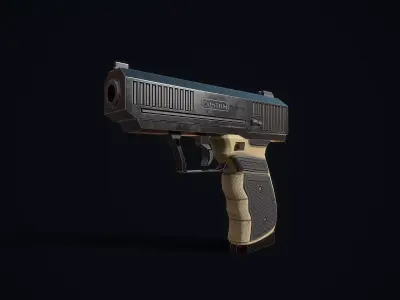 Tactical compact pistol Low-poly 3D model