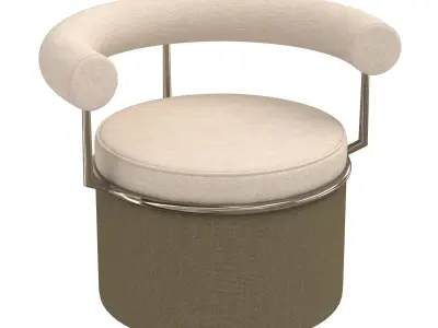 Custom round chair 60s style 3D model