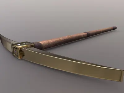 Pickaxe - Gold Low-poly 3D model