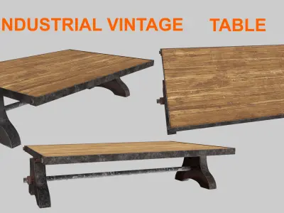 Industrial Vintage Table 3D model