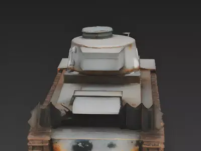 Realistic Wrecked WWII Tank 3D Model Low-poly 3D model