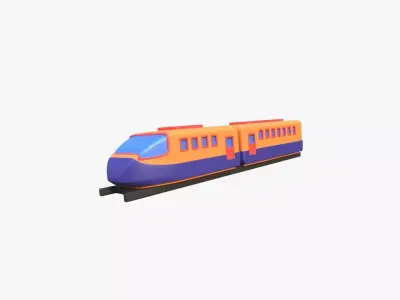 High Speed Train 3D Illustration 3D model