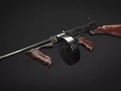 Thompson m1927 submachine gun  3D model