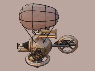 Dron Steam pank Low-poly 3D model