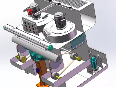 Integrated dust removal belt polishing machine 3D model purchase