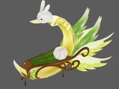 fairy flying chair lowpoly  Low-poly 3D model