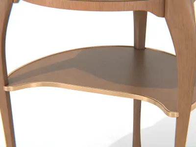 Antique Wooden Round Side Table Low-poly 3D model